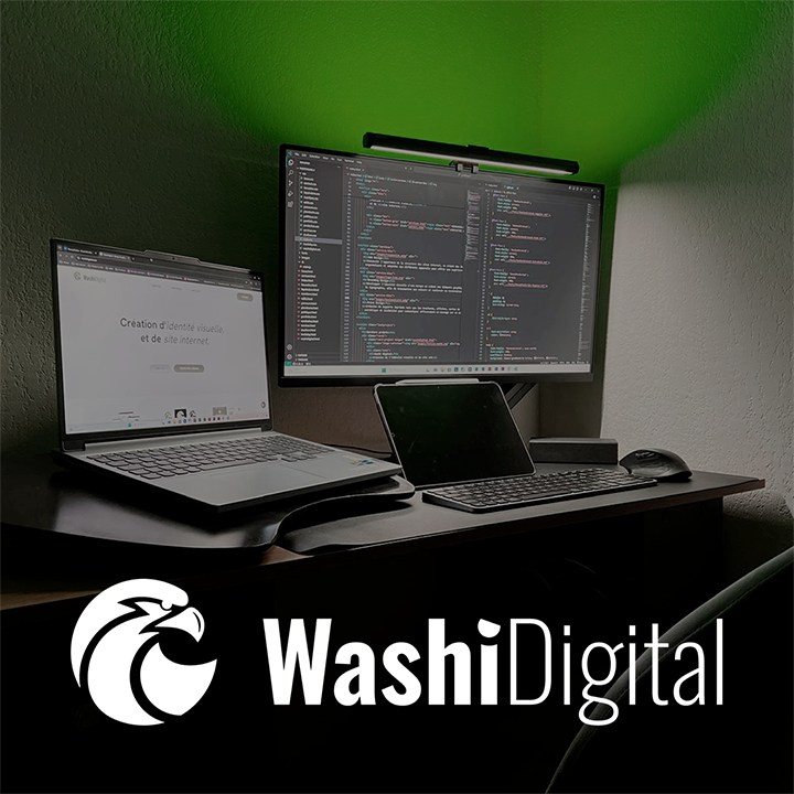 Logo de washi digital sur un set-up